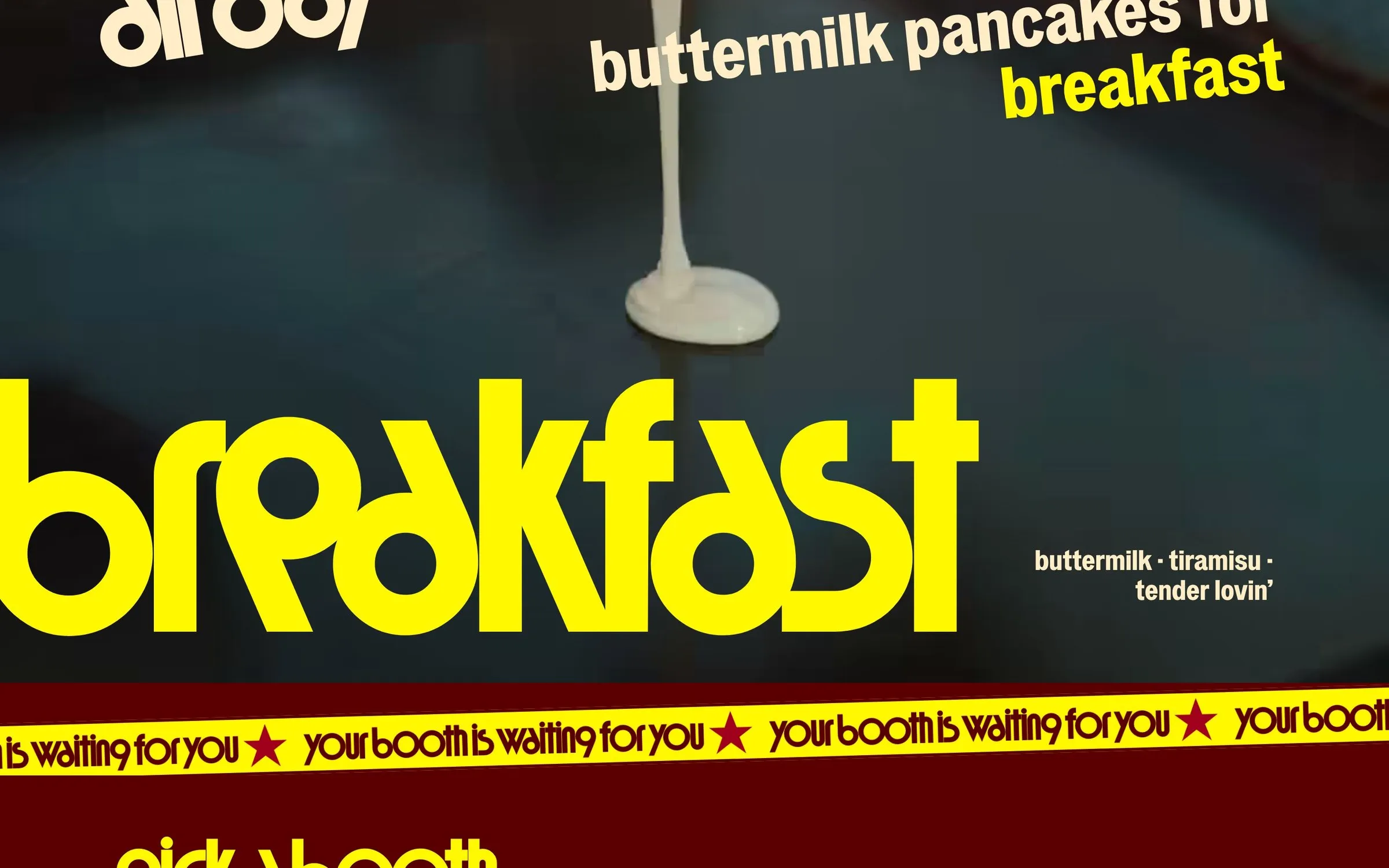 The all-day breakfast section with buttermilk pancakes
