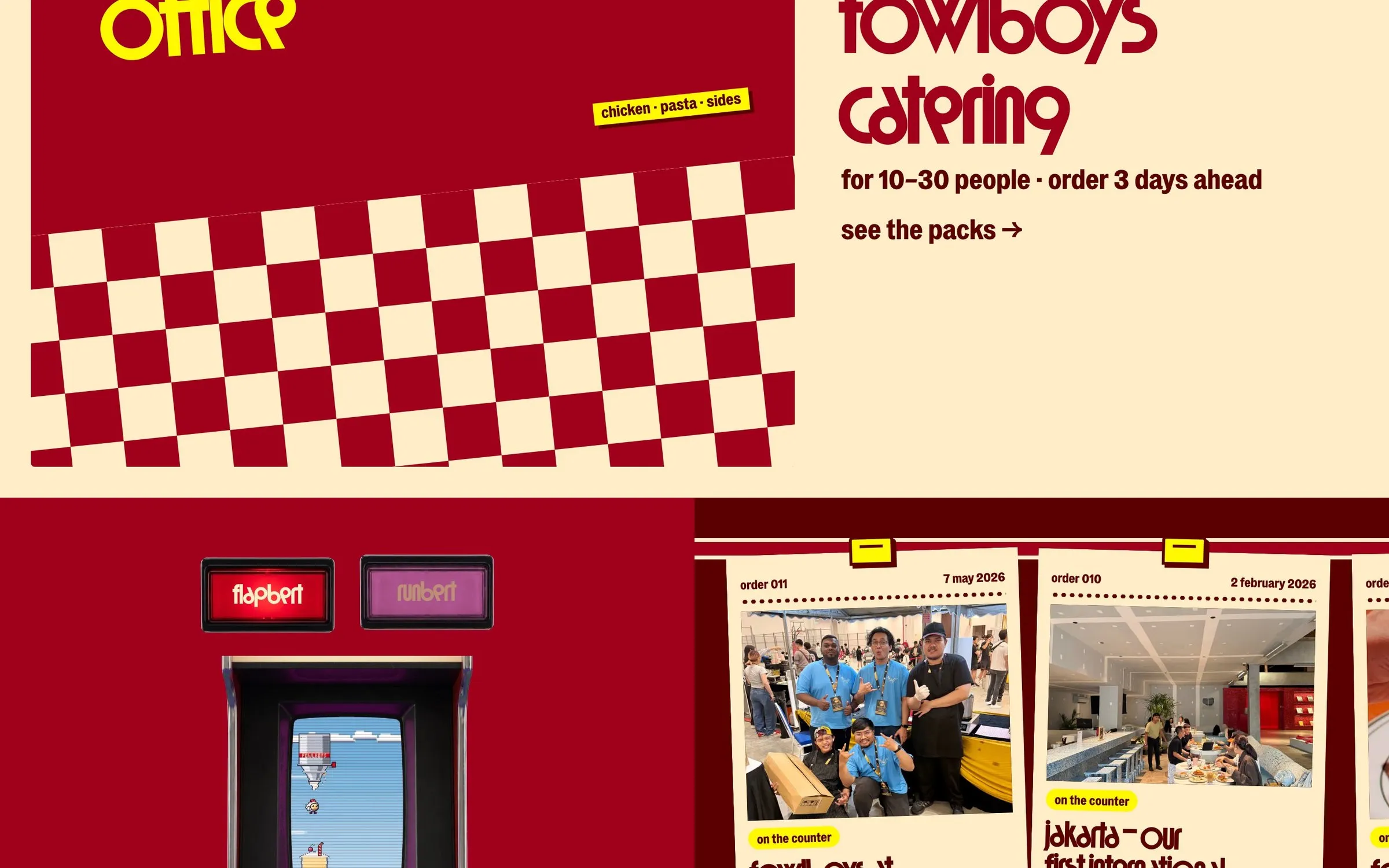 The arcade and the spread sections of fowlboys.com