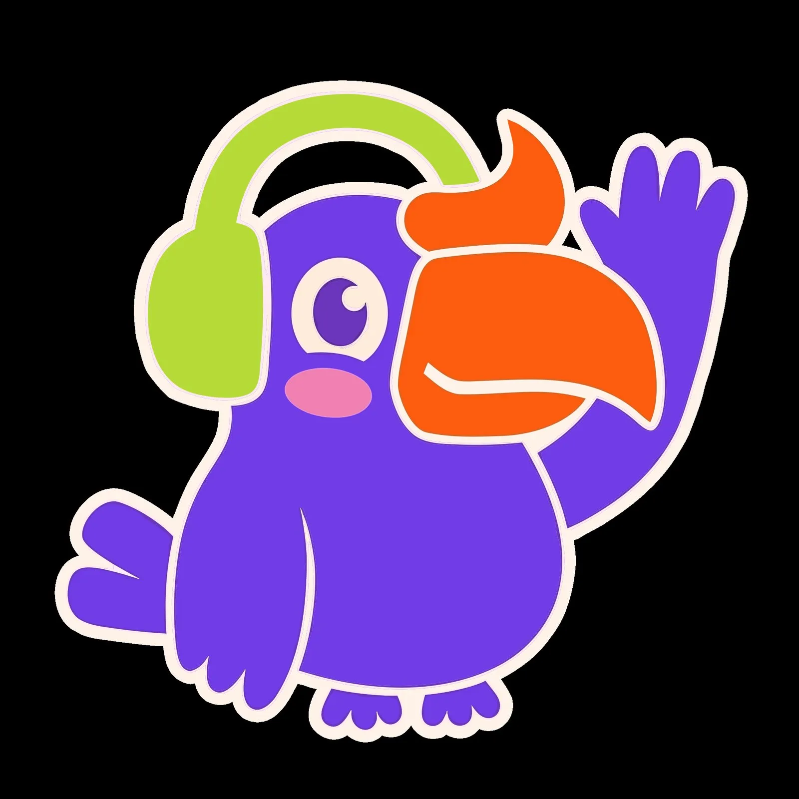 The TinyFest mascot waving hello